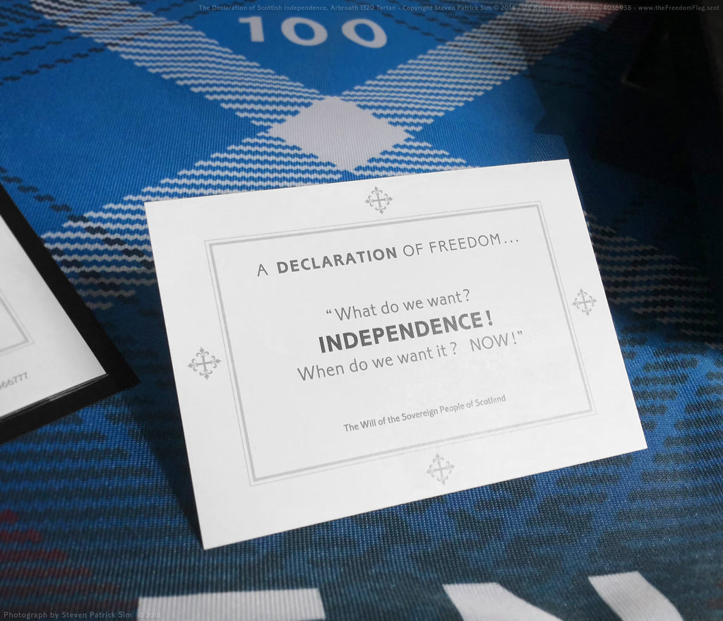 The Independence printed card the Freedom Flag Arbroath